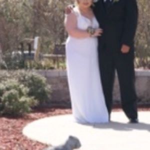 White and gold formal dress